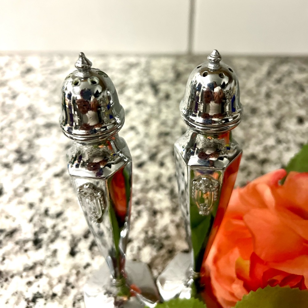 Weidlich Bros Mfg Co Silver Plate Salt & Pepper Shakers Set Antique Vintage Deco - Picture 4 of 7